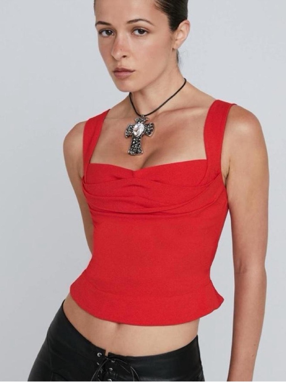 Miaou Imogene Red Corset Top - Size 2XL